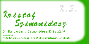 kristof szimonidesz business card